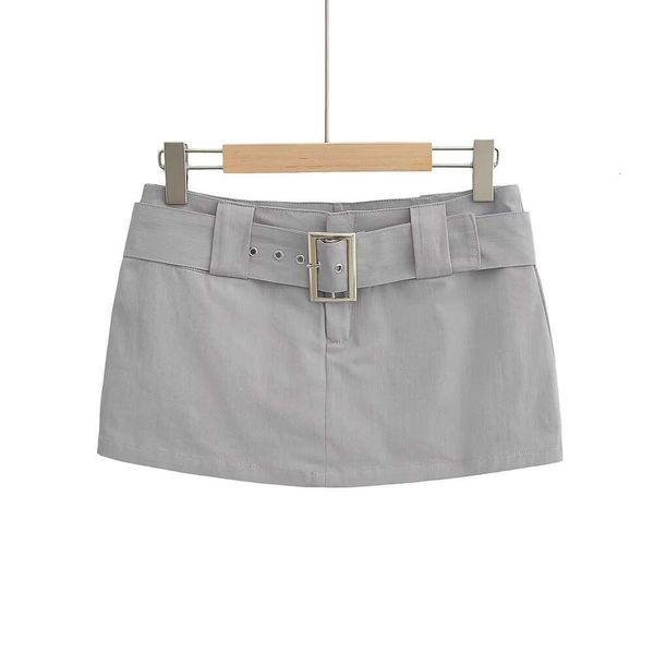 

item title spring style womens belt loose skirt short, Black