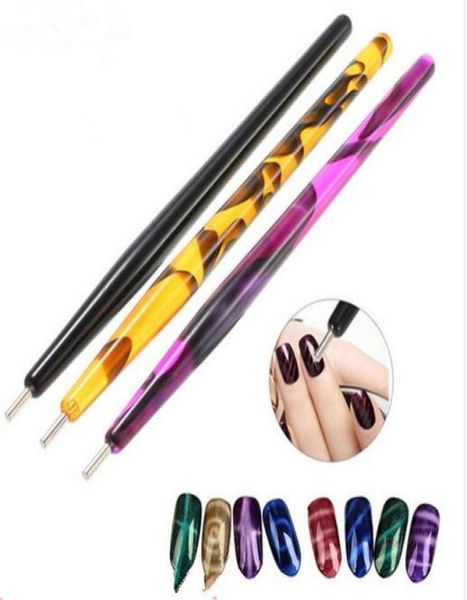 

nail art dotting pen brush acrylic diy magic 3d tips cat eye polish uv gel painting magnetic magnet pen manicure kd6162382, Silver