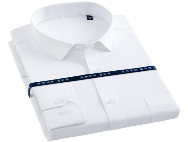 

men039s long sleeve solid dress shirt with left chest pocket white business regularfit formal broadclothtwillstripe work shi2398904, White;black
