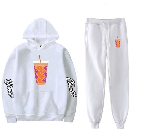

charli damelio merch two piece set women hoodie sweatshirt sweatpants suit pants sets clothing tracksuit kpop new 201004199681, White