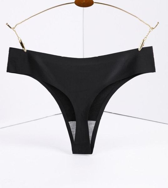 

new 4xl large size ice silk seamless women g-string low waist solid lady thongs ps size t-back underwear smooth female panties19968613, Black;pink
