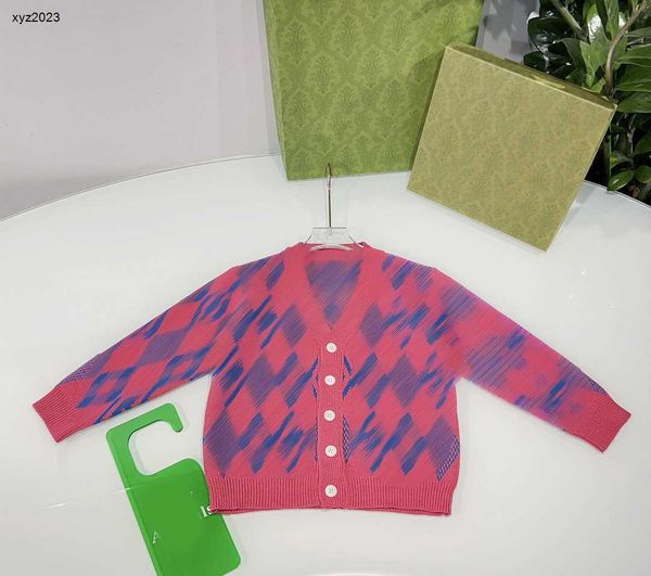 

23ss designer kids cardigan fashion v-neck baby knitted sweater size 100-160 cm long sleeved single breasted baby jacket aug16, Blue
