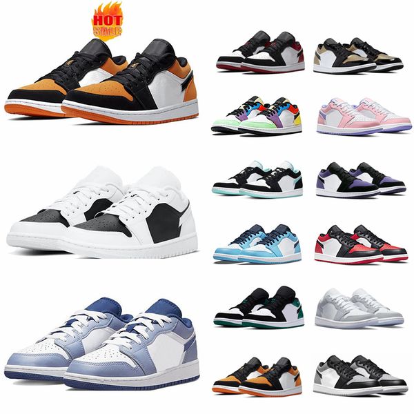 

2023 fashion low 1 jumpman 1s men basketball shoes og toe phantom medium olive panda concord patent university light wolf grey sneakers 36-4