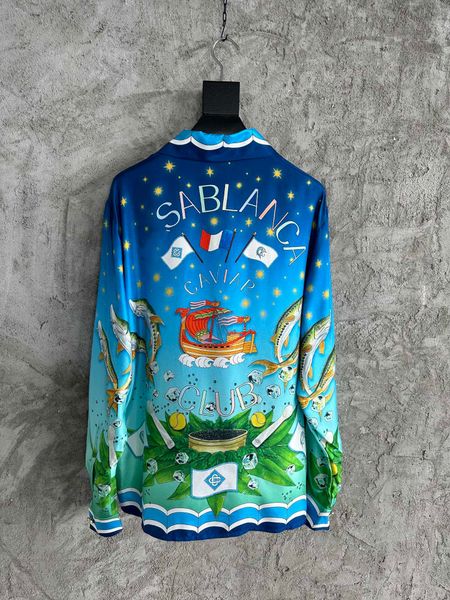 

23ss early spring long sleeve silk shirts tee mens designer women high street fashion short sleeves t-shirts summer breathable tee ca0826, White;black