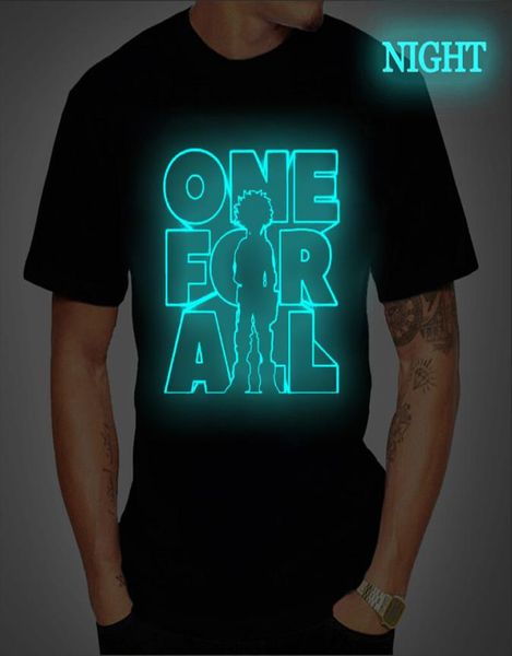 

mens tshirts my hero academia luminous printing t shirt men women leisure one for all anime tshirt 2206078510634, White;black