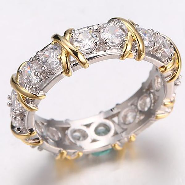 

rings designer ring for woman luxury ring cross connection with full diamond ring zirconia jewelry mens ring designer jewelry ring personali, Golden;silver