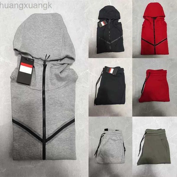 

fashion tech fleece high qualities mens womens tracksuits tech sports pants hoodies jackets space cotton trousers man tracksuit bottoms mans, Black
