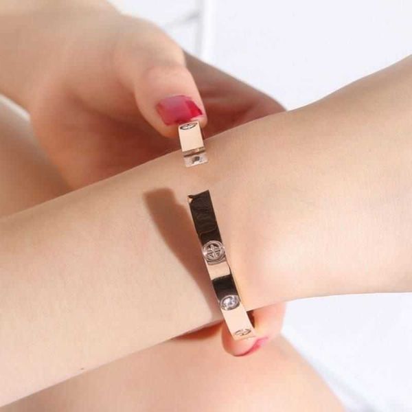 

original titanium steel rose gold bracelet women's colorless ins individualized cool style small design fashion net red simple uwxz, Black