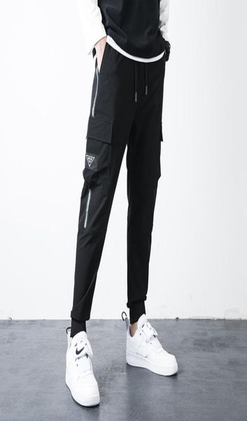 

mens cargo pants sweatpants mens joggers casual trousers fashion pencil pants hip hop streetwear black pants7658881