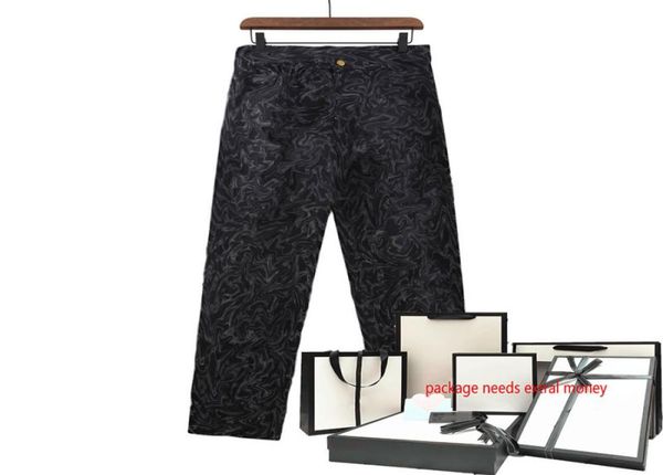 

21ss men jeans classic pattern print pants slim fit motorcycle bikers trousers cool hip hop straight trouser jean2356433, Blue