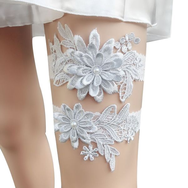 

bride lace flower rhinestones pearls wedding garter belt bridal thigh leg garter ring for women wedding accessories