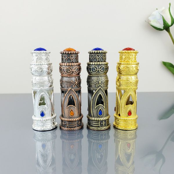 

5ml mini vintage empty perfume bottles arabia dubai style essential oil refillable bottles with glass rod