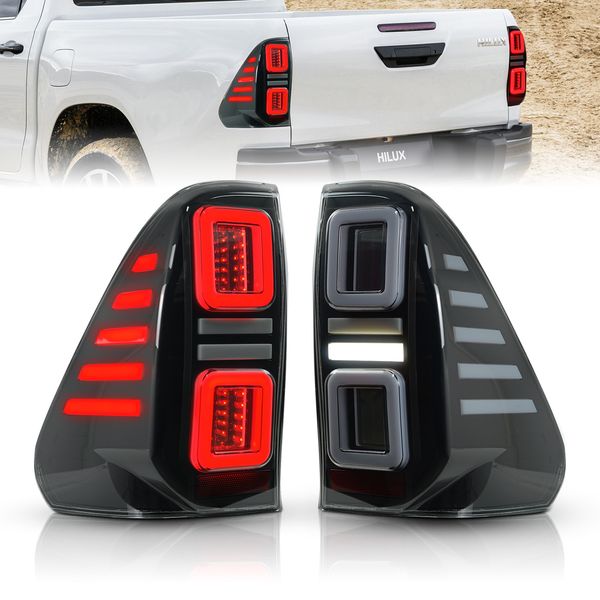 

car led taillight assembly for toyota hilux 20 15-20 21 revo vigo full led turn signal reverse lights brake lamp