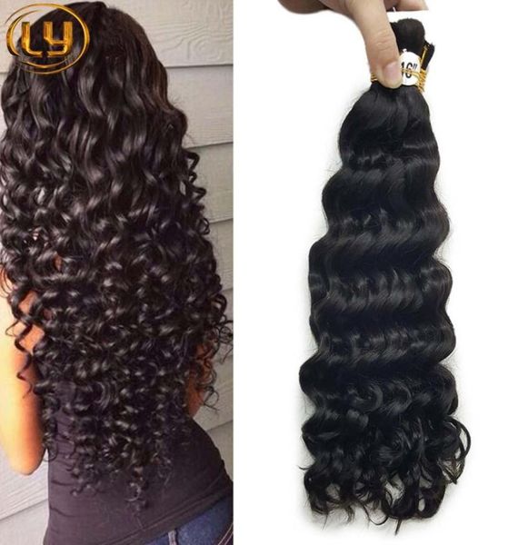 

7a 50glot raw natural brazlian bulk human hair whole no weft human hair bulk for braiding micro mini braiding bulk hair2076150, Black