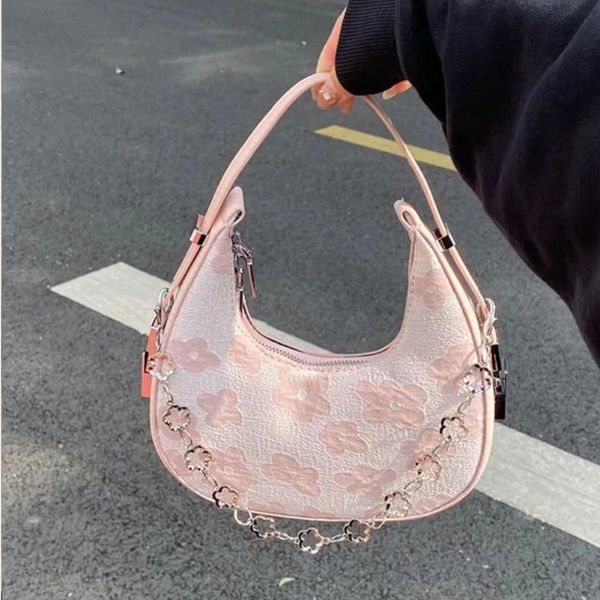 

school bags plush backpacks womens floral 2023 luxury designer handbag pink spring and summer casual trend purse gentle female fashion half