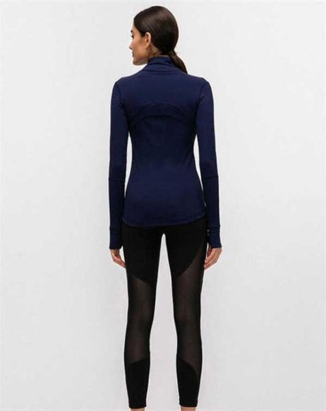 

l78 autumn winter new zipper jacket quickdrying outfit yoga clothes longsleeve thumb hole training running jacket women pig5231571, White;red