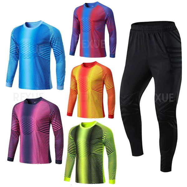 

outdoor tshirts kids goalkeeper soccer jersey child women men football uniform protective sponge long sleeve training 230821, Gray;blue
