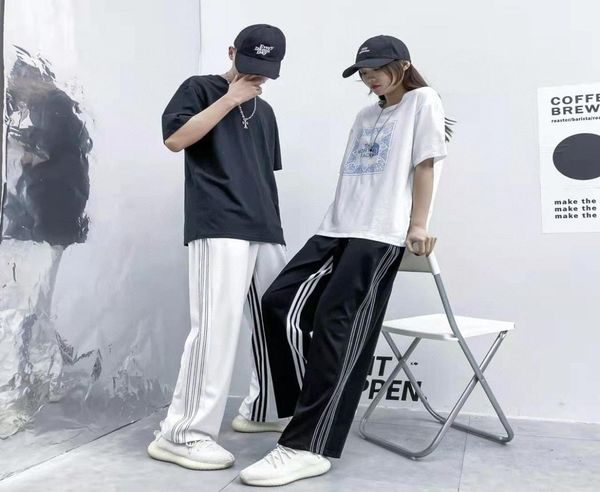 

pants three bar webbing legging wide leg guards sweatpants07379447, Black