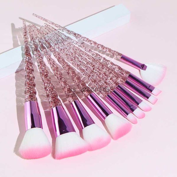 

makeup brushes 10pcs colorful makeup brush set glitter shinny crystal foundation eyeshadow power brushes cosmetic beauty complete makeup kit