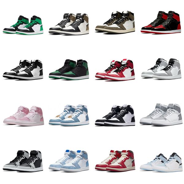 

men 1 high og 1s basketball shoes jumpman lost and found skyline men sneakers university blue space jam patent bred gorge green dark mocha s