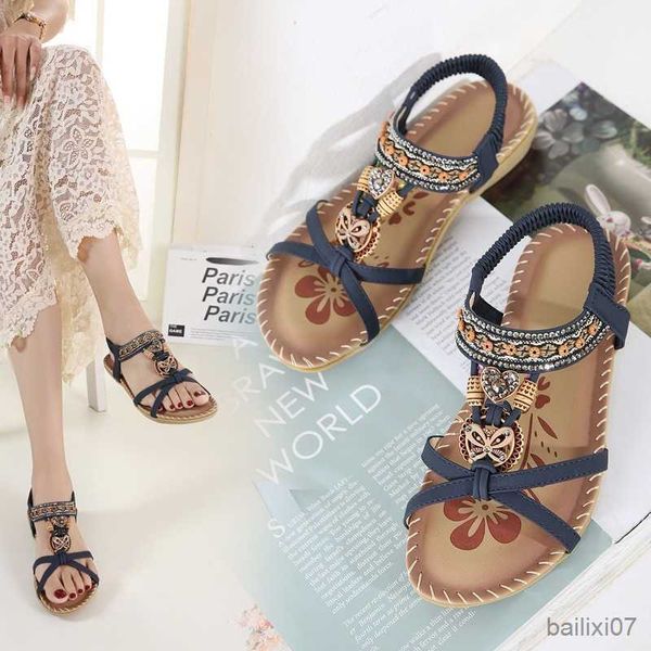 

sandals women fashion flat flower sandals open toe outdoor wear beach sandals luxury sandals women designers shoes big size r230821, Black