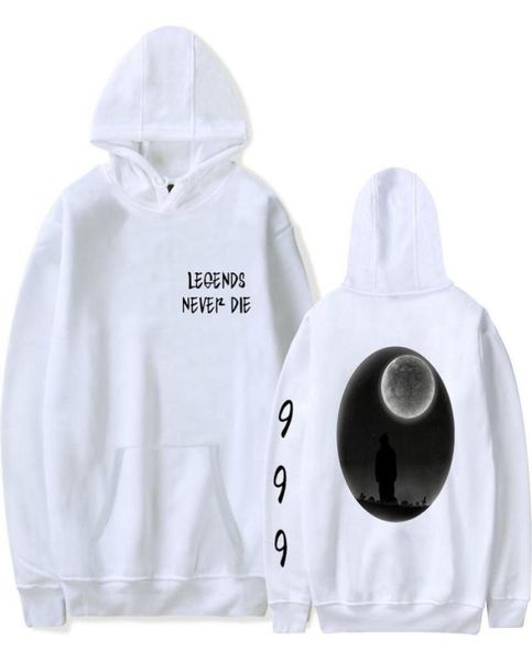 

juice wrld hoodies men sweatshirts women fashion hip hop hooded casual pullovers autumn boys girls white streetwear 2203101968028, Black