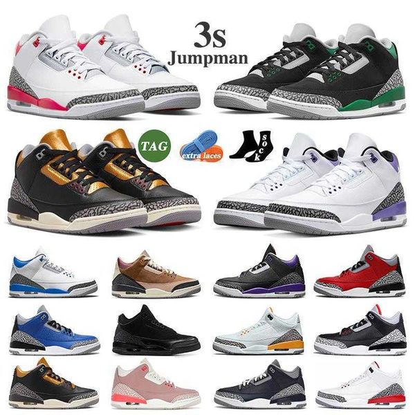 

3 3s basketball shoes men women fire red rust pink dark iris desert elephant archaeo brown black metallic gold cement midnight navy trainers