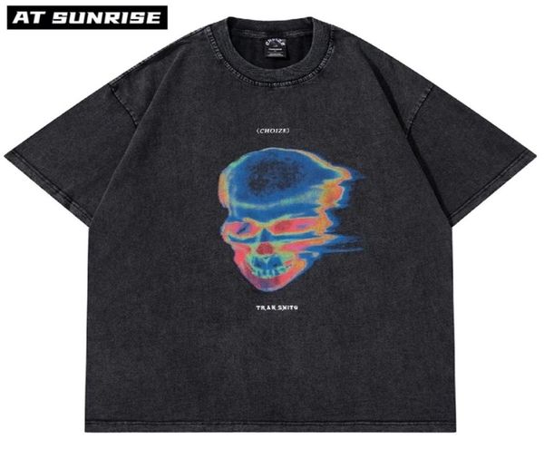 

hip hop oversize washed t shirt streetwear harajuku vintage retro skeleton graphic printed t shirt men summer short sleeve 226480427, White;black