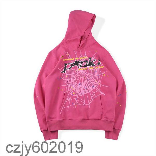 

young thug star's same sp5der 5555555 pink hoodie sweater, White;black