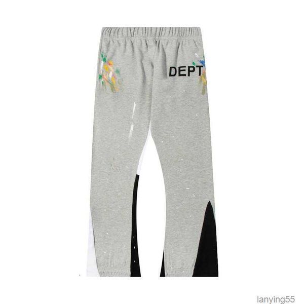 

gallerys dept ins pants correct version gall highstreet splashink color printed contrast trousers for men and women galleries sweatpants dep, Black