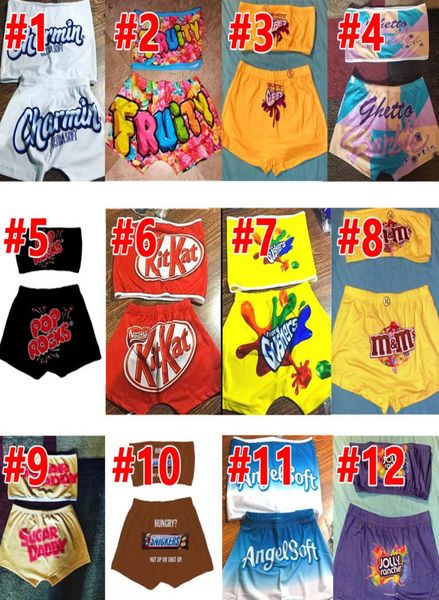 

12 colors women tracksuit crop and shorts two piece set women wrapped chest two piece set letter print outfits cy9089595243, Black;white
