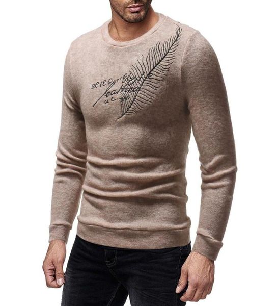 

mens new embroidery knitted sweaters spring fashion slim fit long sleeved tees sweater8779866, White;black