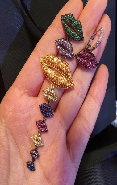 

fashionand the united states explosion models s925 silver needle micro inlaid zircon color ab mouth earrings jewelry8591802