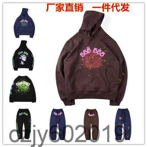 

21ss hip-hop singer same style bubble hair letter 5555555 printed male and female lovers' sweater hoodie trend, Black