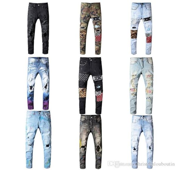 

whole classic miri hip hop pants jeans designer pants aquaman mens slim straight biker skinny loophole jeans men women ripped 5615638, Blue