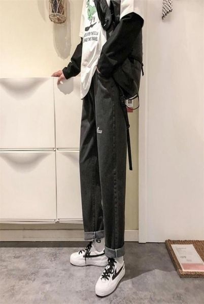 

summer harajuku ripped jeans mens harem black pants korean fashions blue denim pants male hip hop baggy blue straight jeans 2011119948041