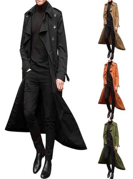 

new long coat men spring autumn mens trench casual trench coat men loose british style men039s overcoat streetwear4817241, Tan;black