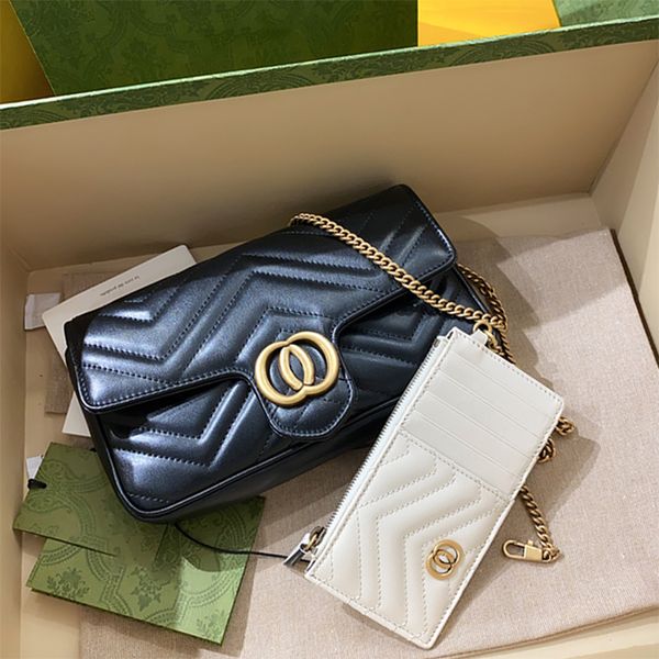 

designer flap bags luxury shoulder bags 1:1 quality genuine leather lady chain bags 751526 21cm with box mg025