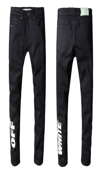 

off w four seasons jeans men039s korean fashion pants legs print casual slim black stretch leggings men039s pants men039s3583105, Blue
