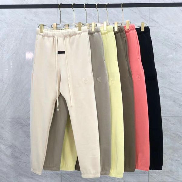 

2022 men's plus size pant autumn winter usa 8th flocking print logo pants trousers casual men women fleece string joggers swe284h, Black;brown