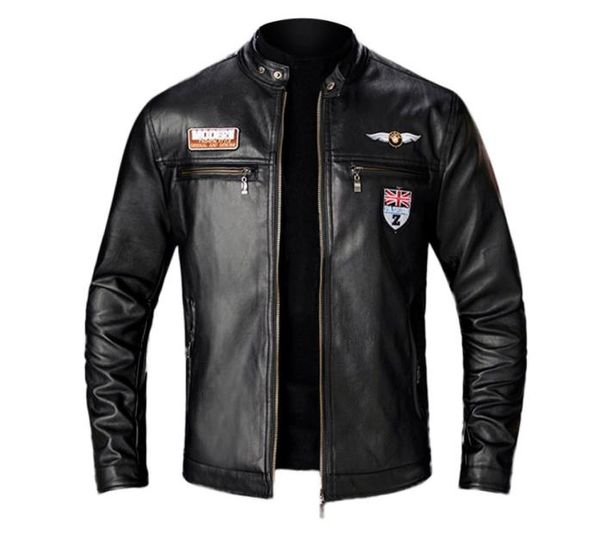 

kancoold 2019 new autumn winter male leather jacket motorcycle coat mens stand collar coats leather biker jackets jaqueta 8248829464, Black;brown