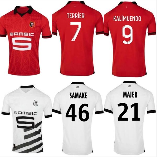 

stade rennais 23 24 fans player version soccer jerseys rennes 120th anniversary 2023 2024 sulemana bourigeaud niang doku hunou abline footba, Black;yellow