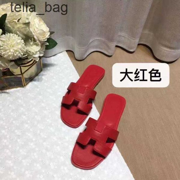 

women's sandal hermzs 2023 designer oran shoes slippers summer bear baida slipper color matching leather flat sandals for tourism litch