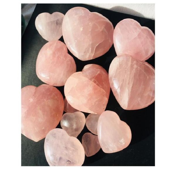 

natural rose quartz heart shaped pink crystal carved palm love healing gemstone lover gife stone crystal heart gems 25257mm9832572
