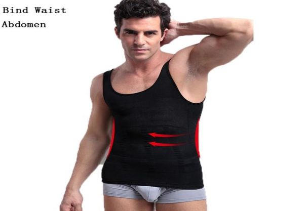 

abdomen waist corset vest gyms undershirts men bodybuilding body shaper mens underwear singlet bodysuit slimming black white3385131, Black;brown