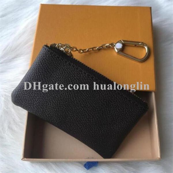 

woman small wallet coins purse key holders bag cash original box fashion classic date code serial number flower checker grid3529, Red;black