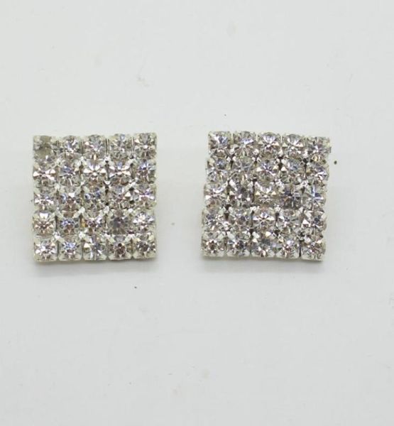 

50pcs 16x16mm square rhinestone embellishment buttons flatback diy crystal buckles factory 3137530, Black