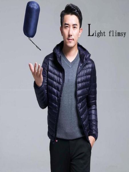

autumn winter down jacket men casual stand collar ultra light parka coat portable outwear windproof down jacket 5xl85413167555860, Black