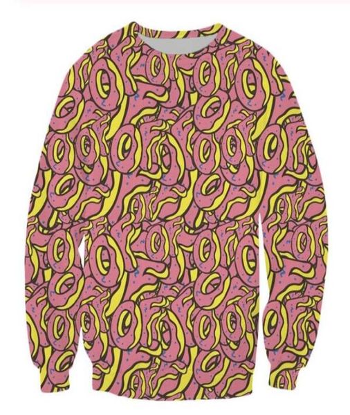 

fashion menswomans odd future donut food funny 3d printing sweatshirt outfits hoodies plus size aa0444736477, Black