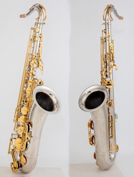 

yanagisawa musical instruments t-wo37 tenor saxophone bb tone nickel plated tube gold key sax with case mouthpiece gloves